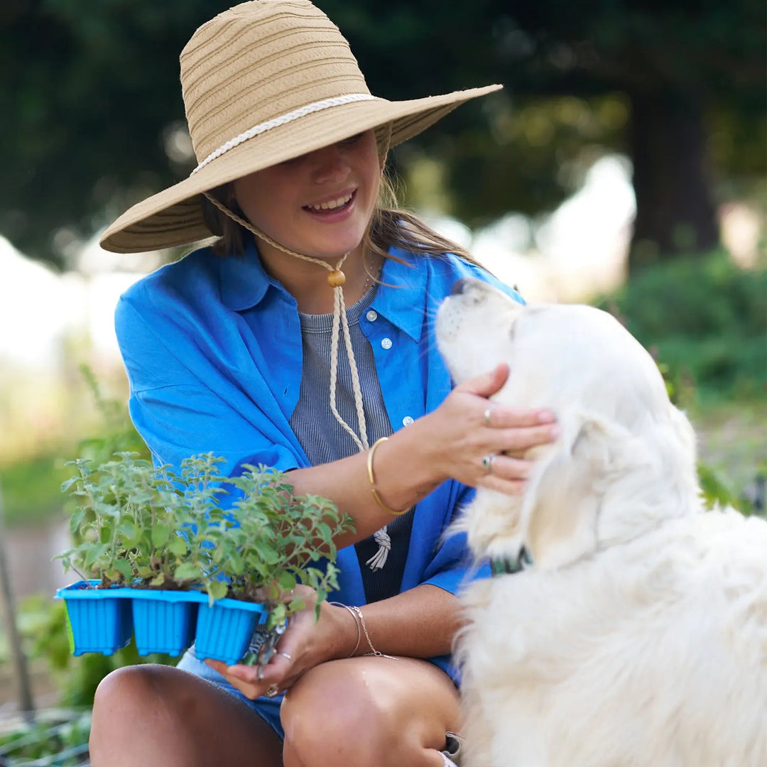 360FIVE Everyday Hoed - Aloe Fedora Strohoed Tuinhoed met Brede Rand