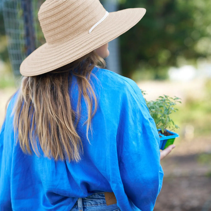 360FIVE Everyday Hoed - Aloe Fedora Strohoed Tuinhoed met Brede Rand