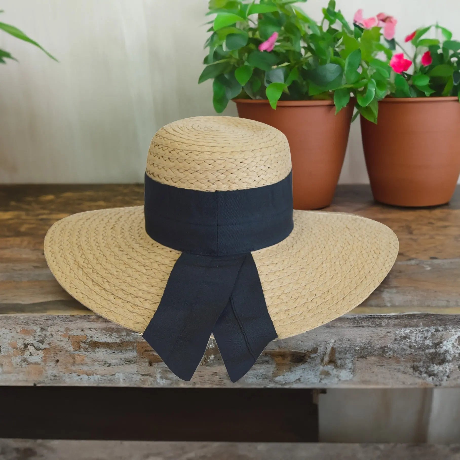 360FIVE Everyday Hat - Dahlia Gardening Women's Wide Brim Straw Sun Hat