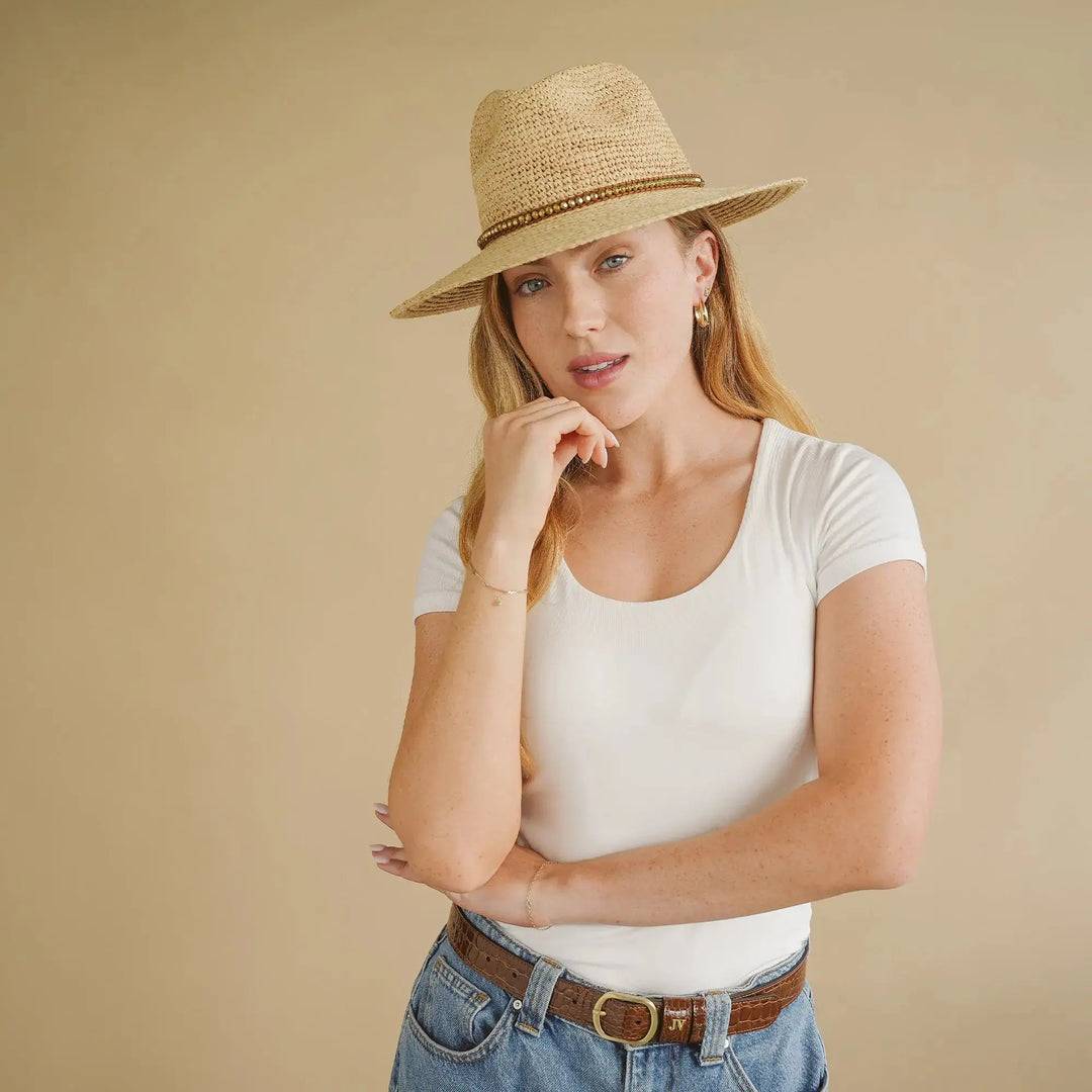 Riviera Fedora - Raffia Straw UV Sun Hat UPF50+ House of Ord - Cape Town