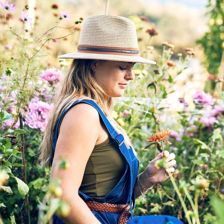 360FIVE Everyday Hoed - Hardy Fedora Camel Tuinhoed met Zonbescherming