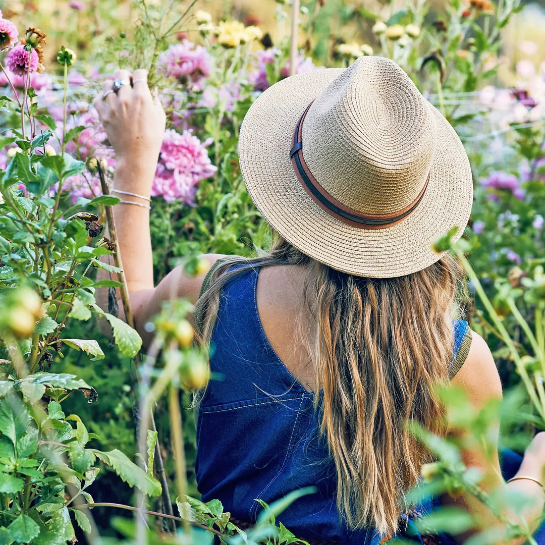 360FIVE Everyday Hoed - Hardy Fedora Camel Tuinhoed met Zonbescherming