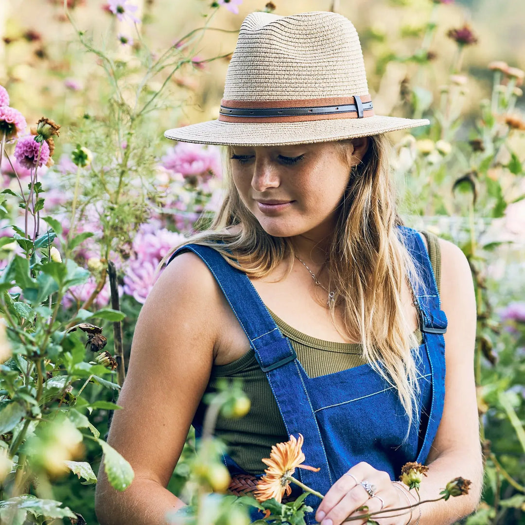 360FIVE Everyday Hoed - Hardy Fedora Camel Tuinhoed met Zonbescherming