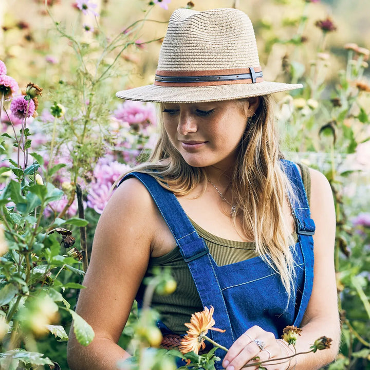 360FIVE Everyday Hoed - Hardy Fedora Camel Tuinhoed met Zonbescherming