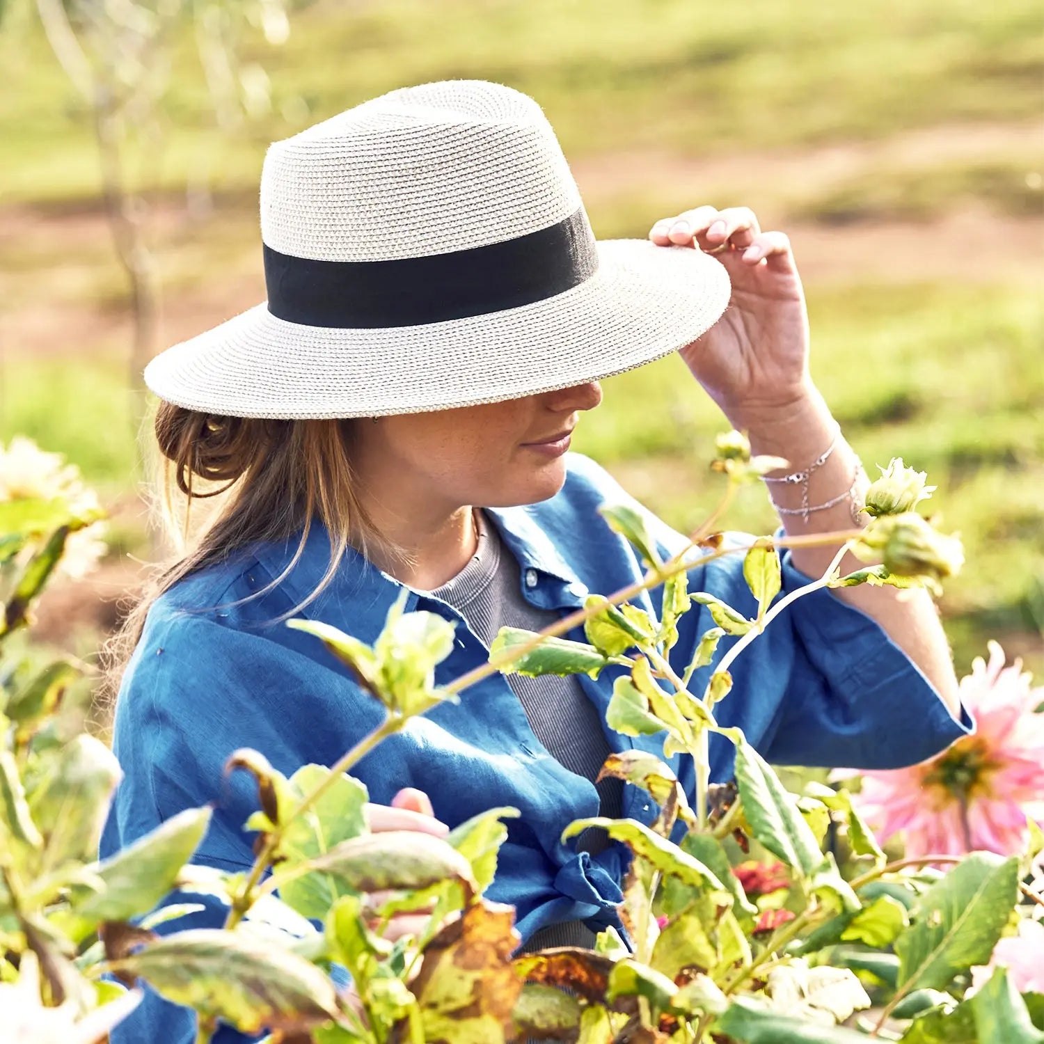 360FIVE Everyday Hat - Yucca Fedora Ivoor Zonnehoed voor Tuinieren