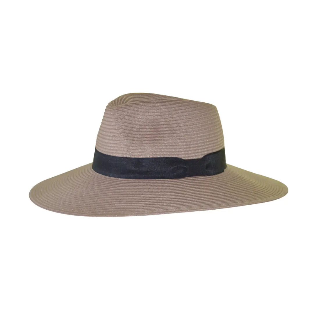 Rolbare hoed met brede rand, bruine stoffen band in 3 kleuren, camel, 56 Rolbare hoed met brede rand, bruine stoffen band in 3 kleuren, camel, 56